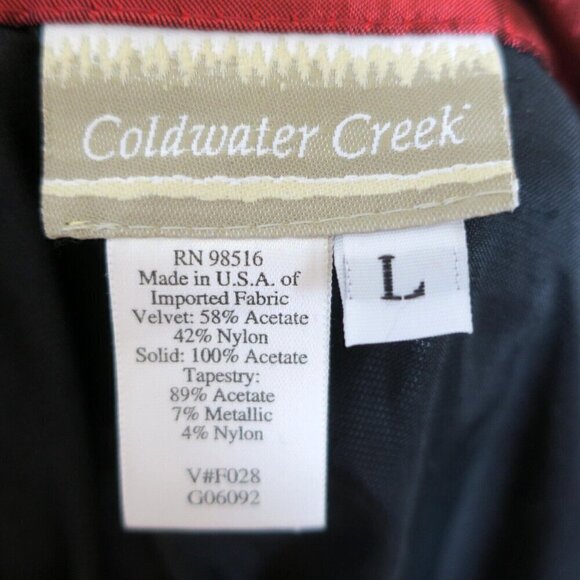 Coldwater Creek Jacket Brocade Tapestry Black Velvet Blazer Artsy Women's Large - Picture 4 of 4